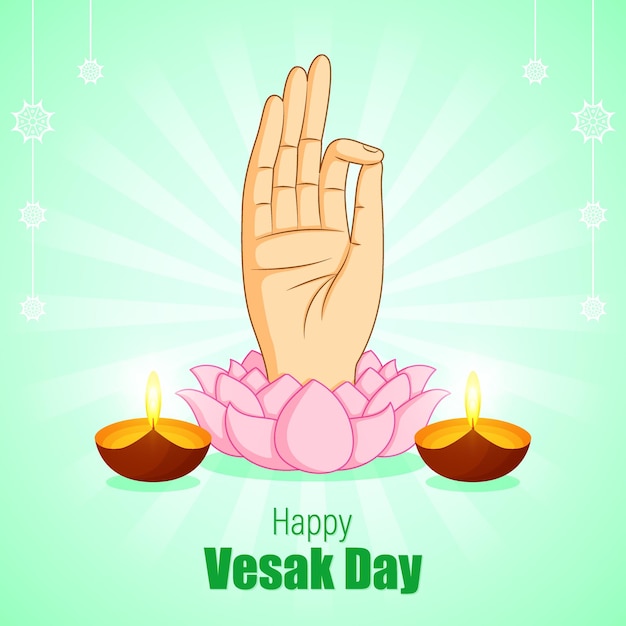 Ilustración vectorial para Happy Vesak Day Buddha Purnima