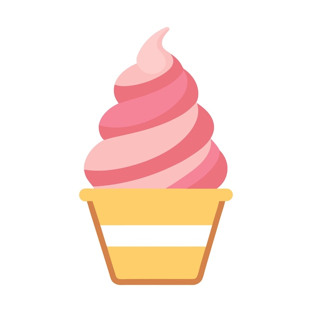 Ilustración vectorial de helado de cono 3D