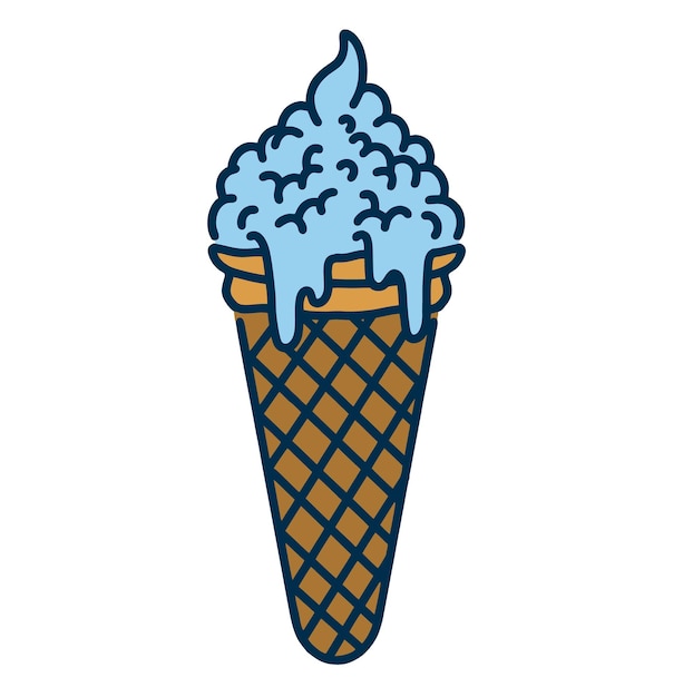 Vector ilustración vectorial de helado en el diseño de monolín de invierno