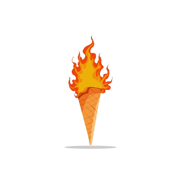 Vector ilustración vectorial de helado de fuego