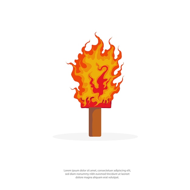 Vector ilustración vectorial de helado de fuego