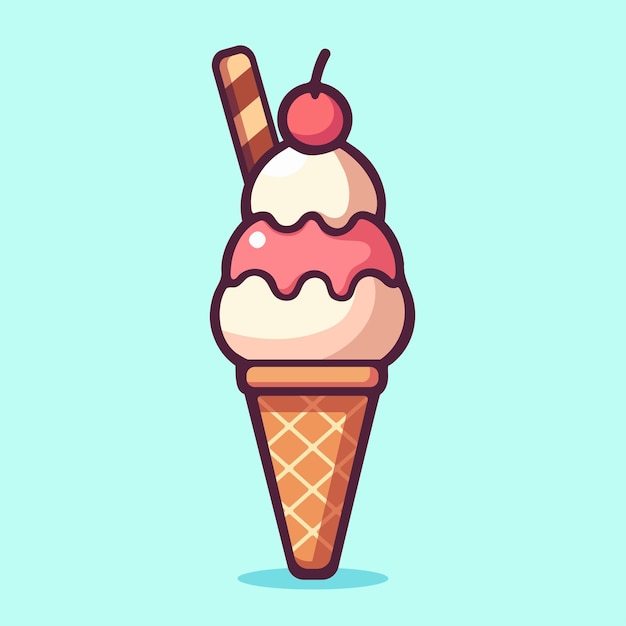 Ilustración vectorial de helados de dibujos animados