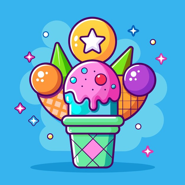 Vector ilustración vectorial de helados