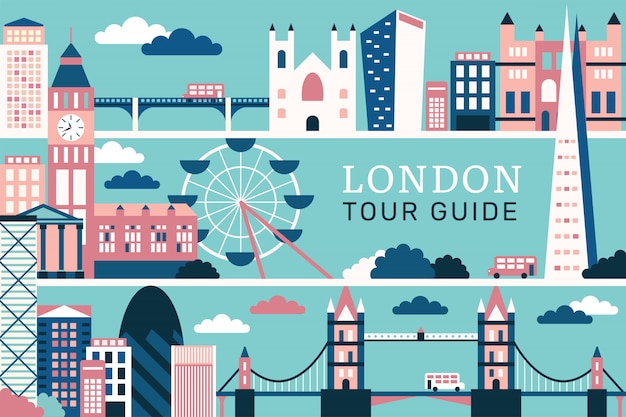 Ilustración vectorial hermosa de londres