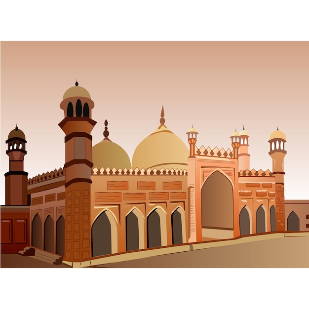 Ilustración vectorial de una hermosa mezquita