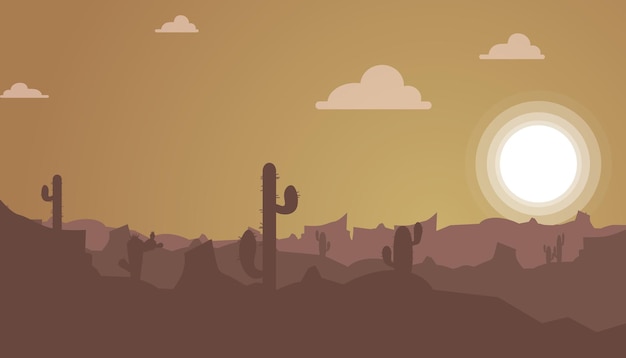 Ilustración vectorial de un hermoso desierto