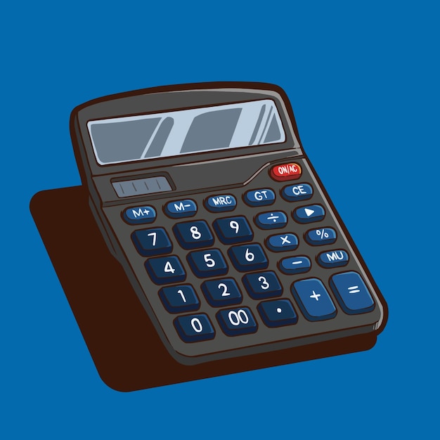 ilustración vectorial de herramientas de oficina calculadora