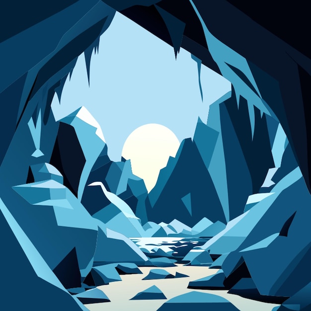 Vector ilustración vectorial de hielo de cueva