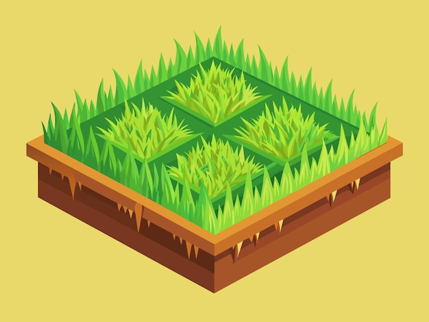 Ilustración vectorial de hierba verde para Web Print Mobile y GUI