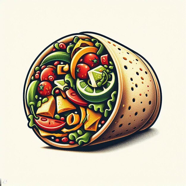 Vector ilustración vectorial hiperrealista comida deliciosa mexicana aislada fondo transparente