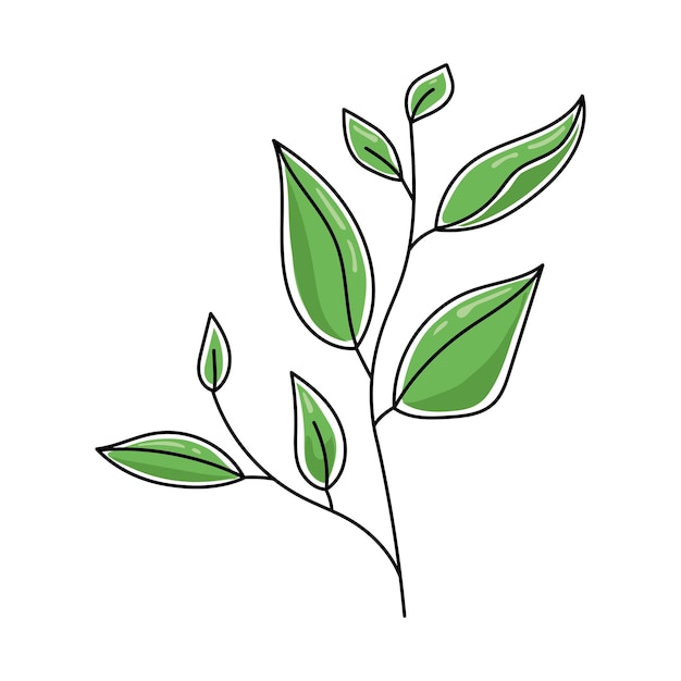 Ilustración vectorial de una hoja de té