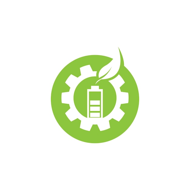 Ilustración vectorial de la hoja verde ecológica de energía limpia