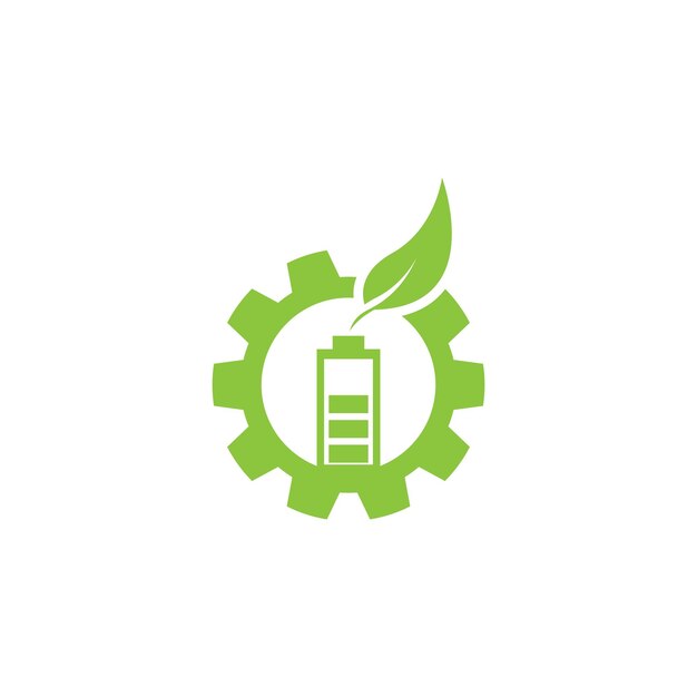Ilustración vectorial de la hoja verde ecológica de energía limpia