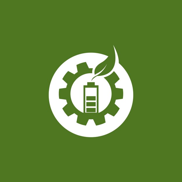 Ilustración vectorial de la hoja verde ecológica de energía limpia