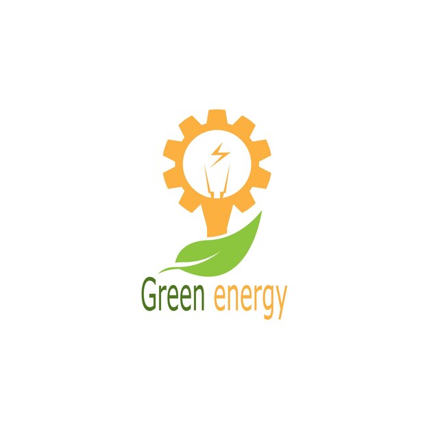 Ilustración vectorial de la hoja verde ecológica de energía limpia