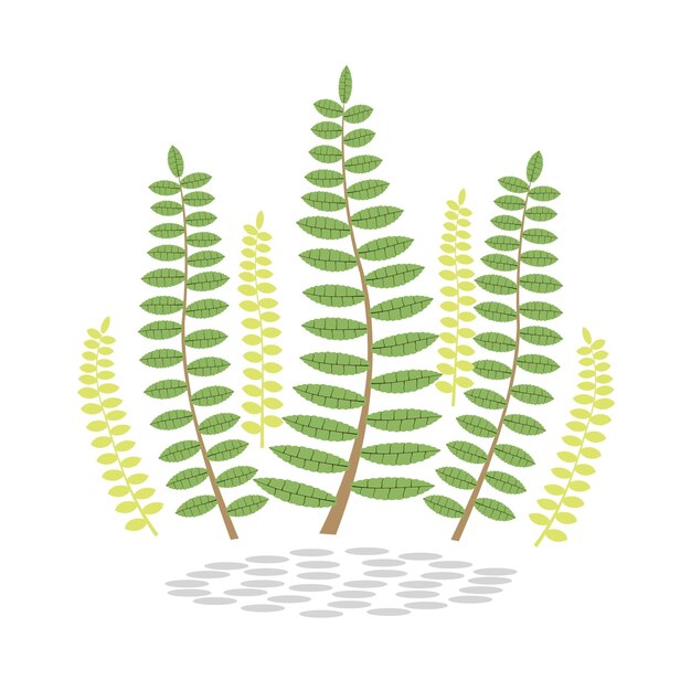 Ilustración vectorial de hojas de plantas