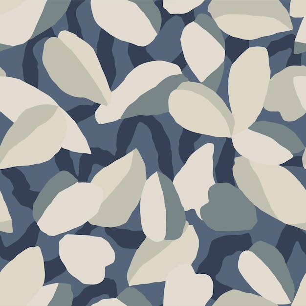Ilustración vectorial de hojas simples con patrón de repetición sin costuras obra de arte digital