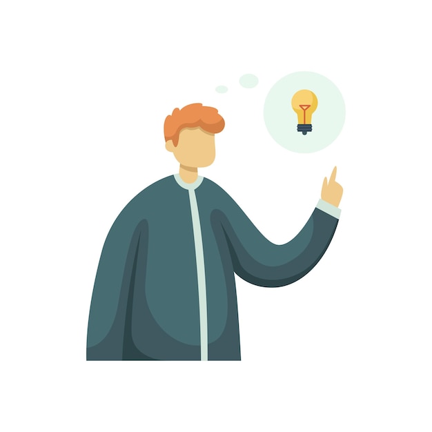Ilustración vectorial de un hombre al que se le ocurrió una idea Estilo plano