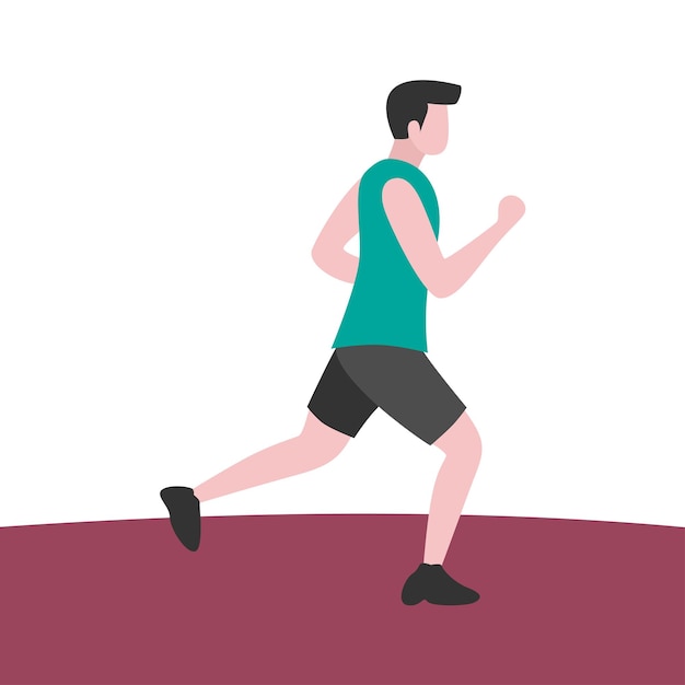 Ilustración vectorial de un hombre corriendo en el parque