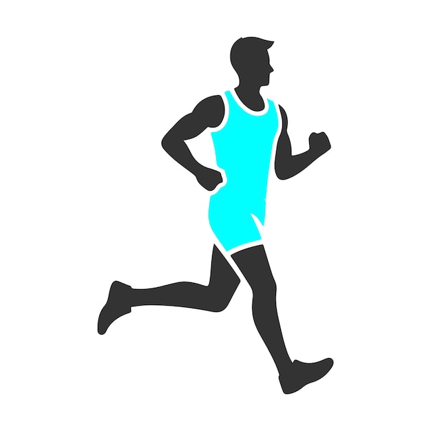Ilustración vectorial de un hombre corriendo sobre un fondo blanco