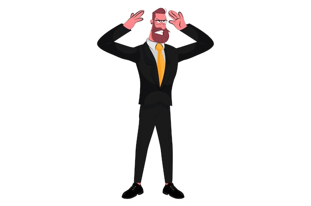 Ilustración vectorial de un hombre enojado