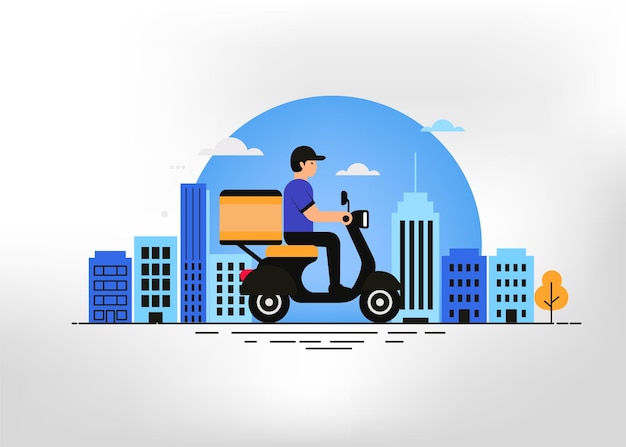 Ilustración vectorial del hombre de la entrega