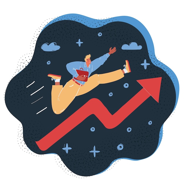 Ilustración vectorial del hombre en el gráfico
