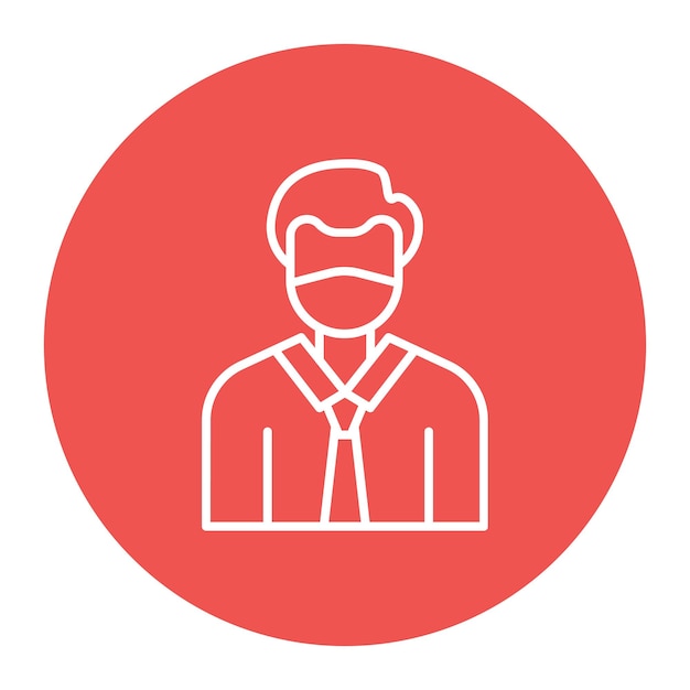 Ilustración vectorial del hombre con la máscara