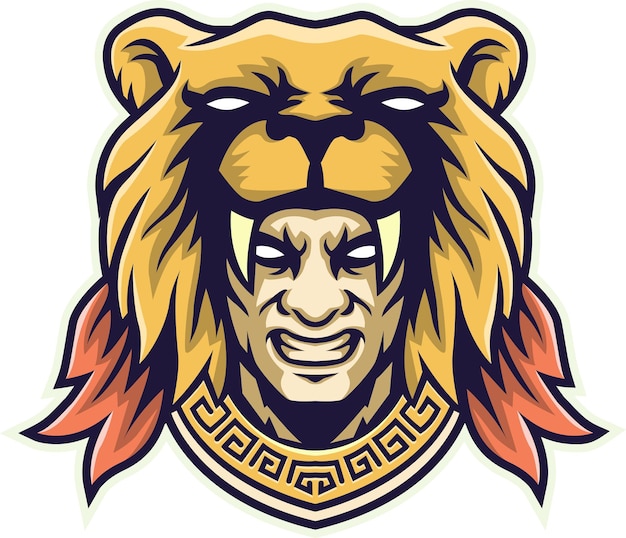 Ilustración vectorial del hombre mascota del oso