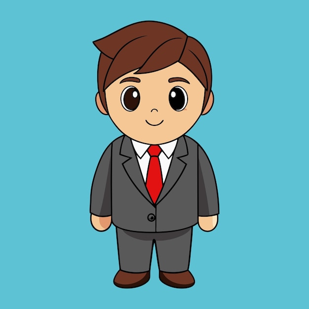 Ilustración vectorial de hombre de negocios Clipart de dibujos animados y diseño de arte de línea Vector de hombre de negocio