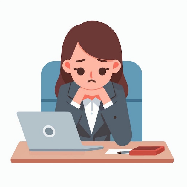 Ilustración vectorial de un hombre de negocios deprimido