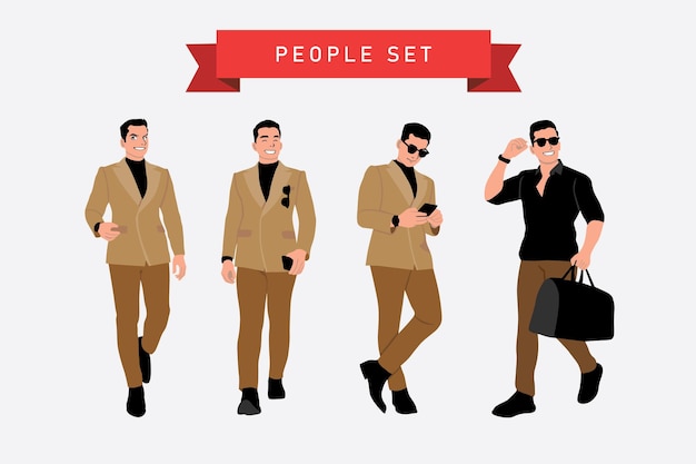 Ilustración vectorial de un hombre en traje