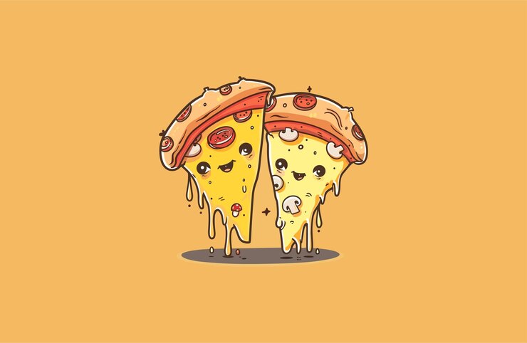 Vector ilustración vectorial de hongo y queso logotipo de diseño plano