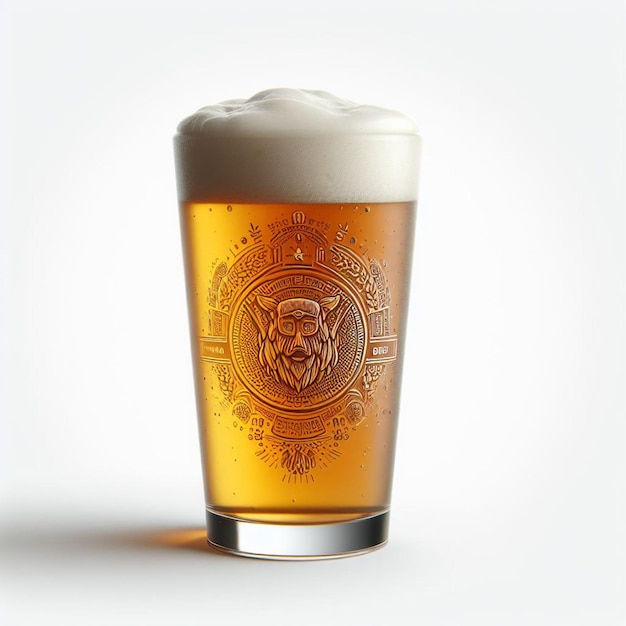 Vector ilustración vectorial de hoppy glass pint mug of beer aislada en el fondo de pantalla de emoji de icono blanco ale draft