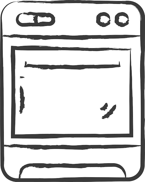 Ilustración vectorial del horno dibujada a mano