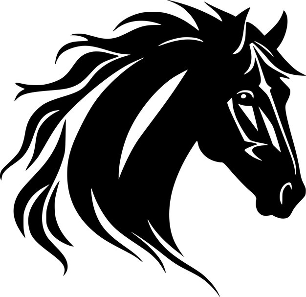 Vector ilustración vectorial de horse minimalist y flat logo