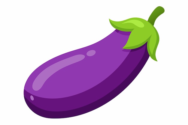 Ilustración vectorial de hortalizas de berenjena fresca