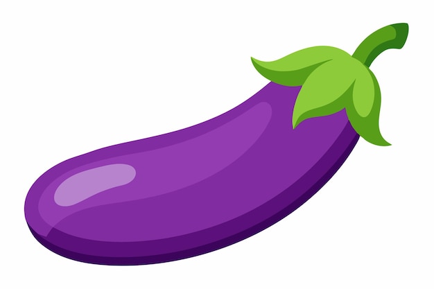 Ilustración vectorial de hortalizas de berenjena fresca