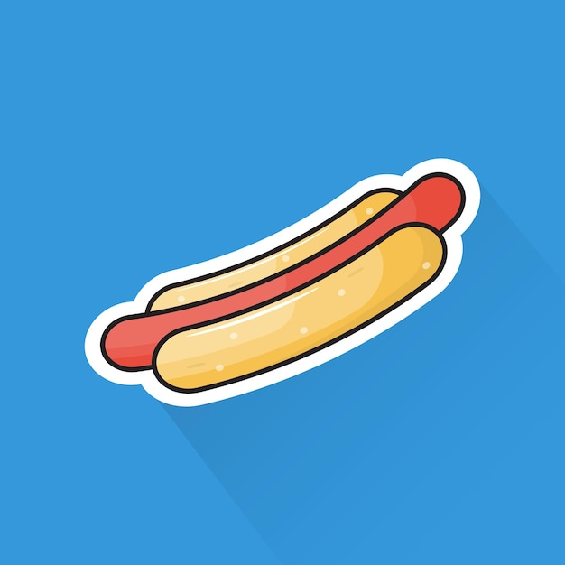 Vector ilustración vectorial de hot dog en diseño plano