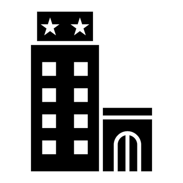 Ilustración vectorial de un hotel de dos estrellas