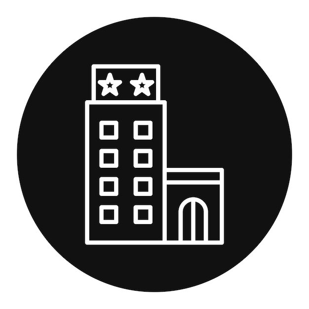 Ilustración vectorial de un hotel de dos estrellas