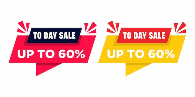 Ilustración vectorial Hoy solo venta Regístrese hasta un 60 por ciento de descuento en el diseño de etiquetas de venta de conjunto de burbujas de discurso de origami