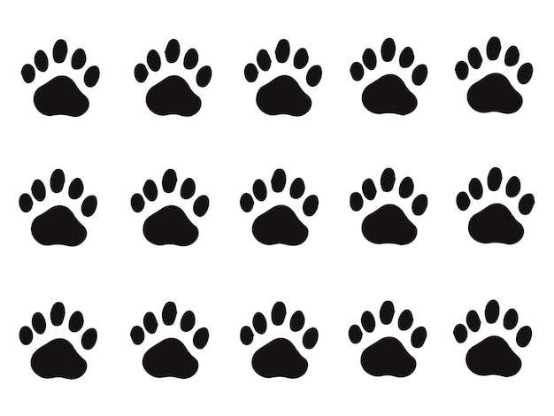 Ilustración vectorial de las huellas de las patas de los animales