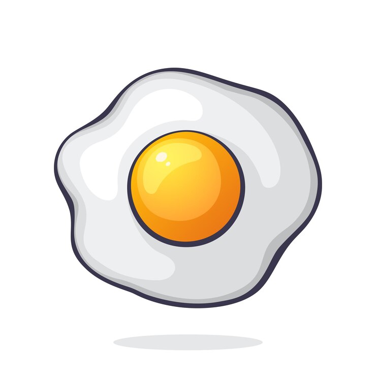 Vector ilustración vectorial un huevo frito símbolo de comida sana para el desayuno diseño gráfico con contorno