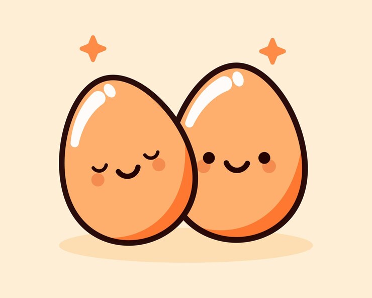 Ilustración vectorial de huevos al estilo de dibujos animados