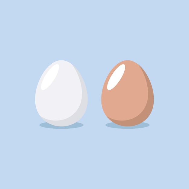 Ilustración vectorial de huevos de gallina blancos y marrones Ilustración vectoria aislada en el fondo Pascua