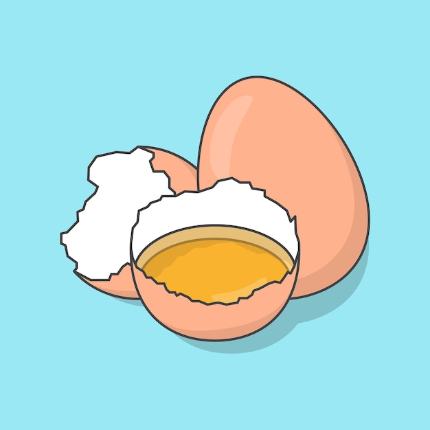 Ilustración vectorial de huevos. icono plano de huevos de gallina