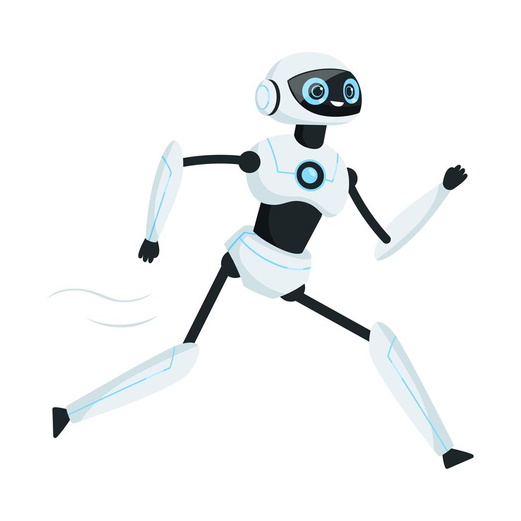 Vector ilustración vectorial de un humanoide o un dispositivo robótico con extremidades de hierro