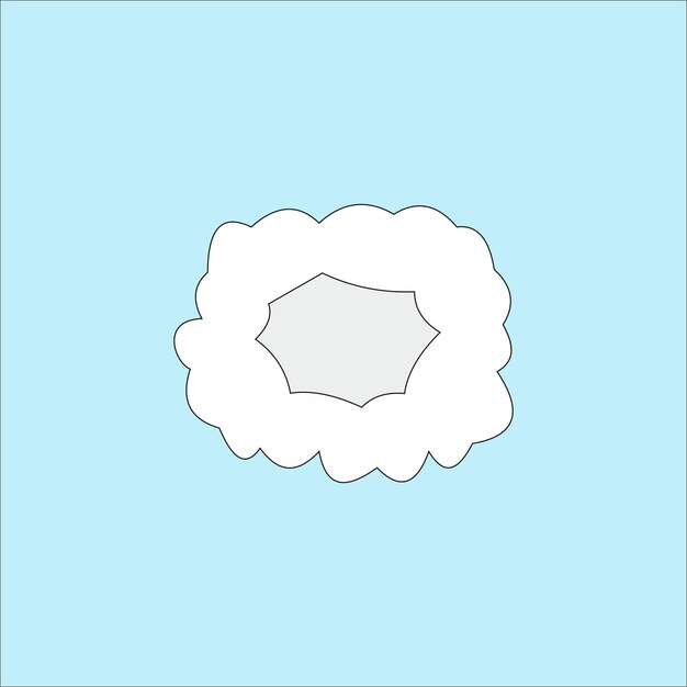 Ilustración vectorial de humo de dibujos animados en fondo azul Nube de explosión