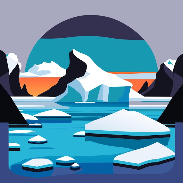 Vector ilustración vectorial del iceberg